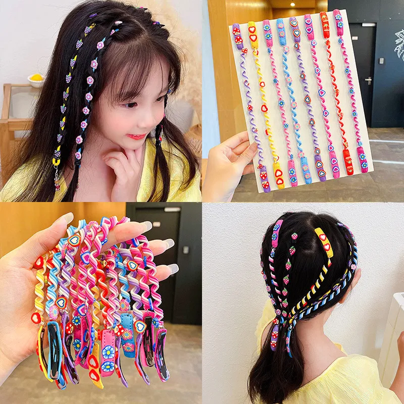 Kinder Twist Braid Lockiges Haar Kette 1PC Kleine Mädchen Geflochtenes Haar Seil Mädchen Haar Zubehör Image