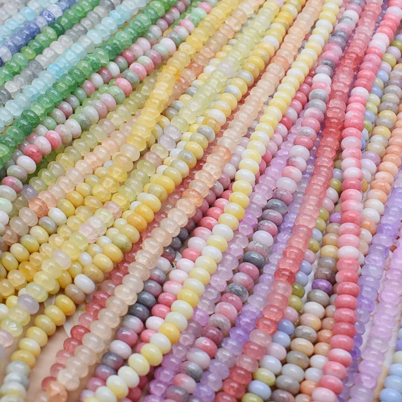 5x8mm 50 teile/beutel Gemischte Farbe Glas Perlen Rad Flache Runde Lose Perlen für Schmuck Machen DIY Zubehör handgemachte Image