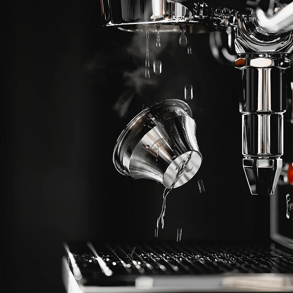 IKAPE Variabler Durchmesser Espresso Siebträger Filterkorb Präzise Hohe Extraktion für 54mm/58mm Bodenlose Siebträger Image