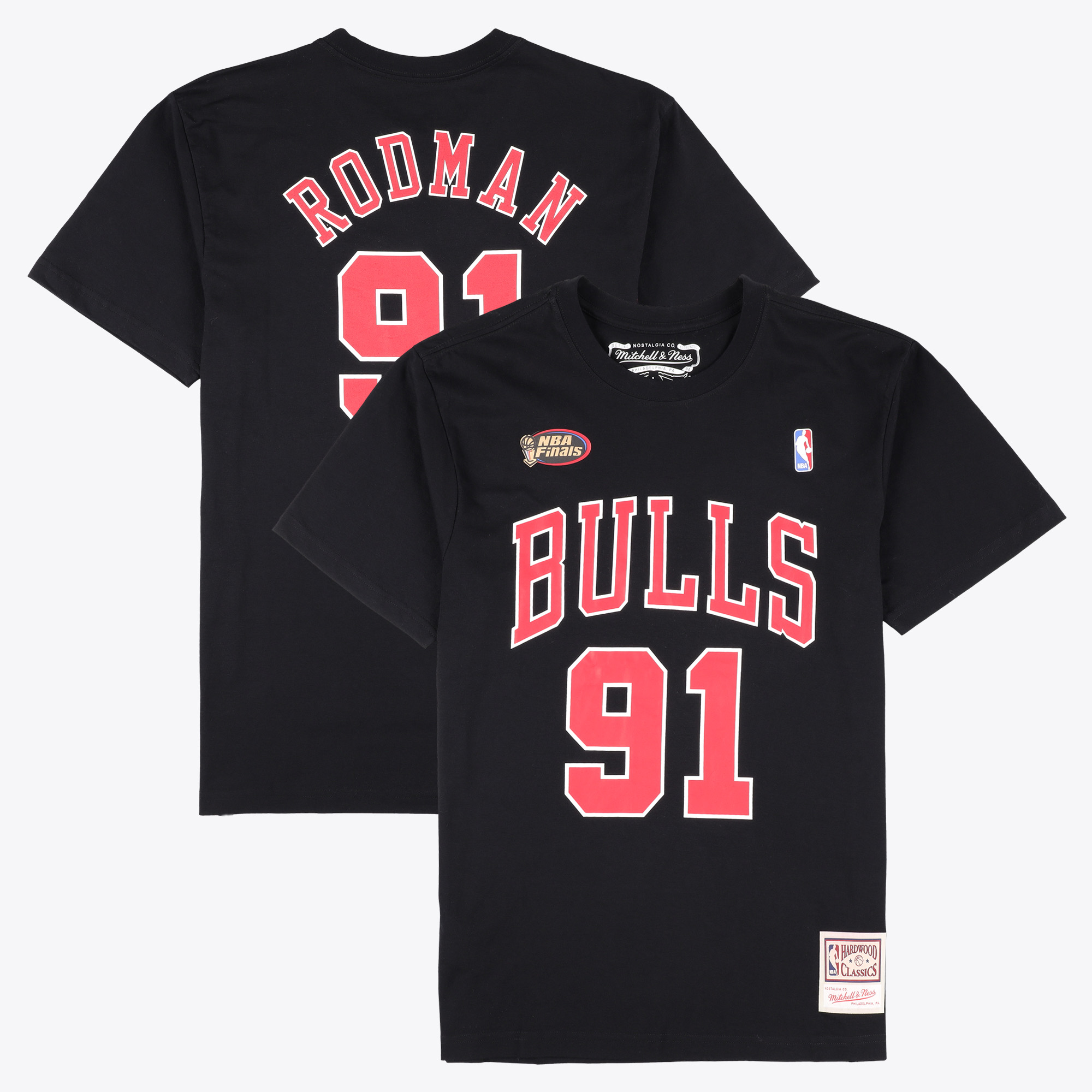 Chicago Bulls Mitchell & Ness T-Shirt mit Namen und Nummer (Dennis Rodman) Image