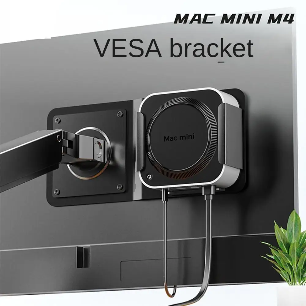 75*75/50*100 VESA Stahl/Aluminium Legierung Halterung Für Mac Mini M4 Metall unter Schreibtisch Wand Halter Monitor Ständer Wärmeableitung Image