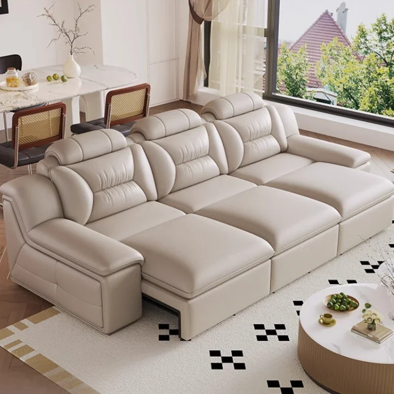 Dual Use Recliner Sofas Bett Schlaf Echtes Leder Modernes Klappschlafsofa Tatami Designer Divano Soggiorno Wohnzimmermöbel