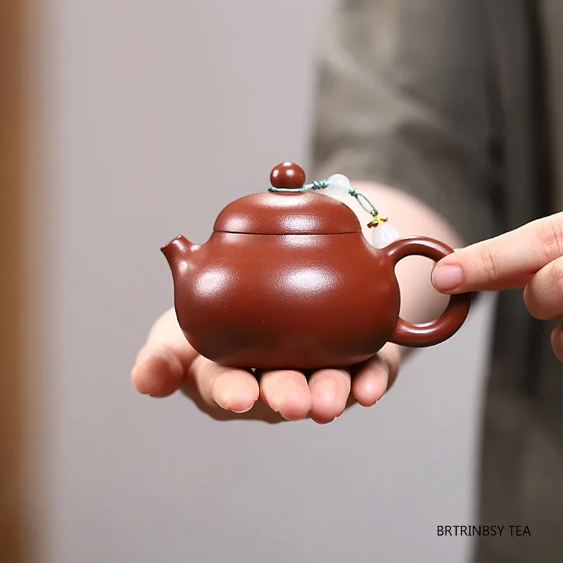Tradition Yixing Purple Clay Teapot Handmade Raw Ore Dahongpao Tea Pot Cute Household Kettle Chinese Zisha Tea Set Teaware 120ml