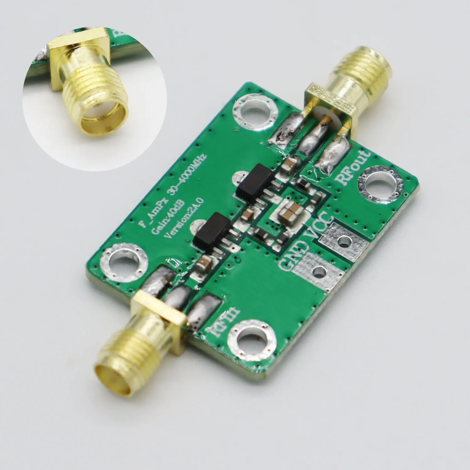 NEU 30-4000 MHz HF-Breitbandverstärkerverstärkung 40 dB rauscharmer Verstärker LNA-Board-Module DC 5 V 50 Ω für FM HF VHFf/UHF Image