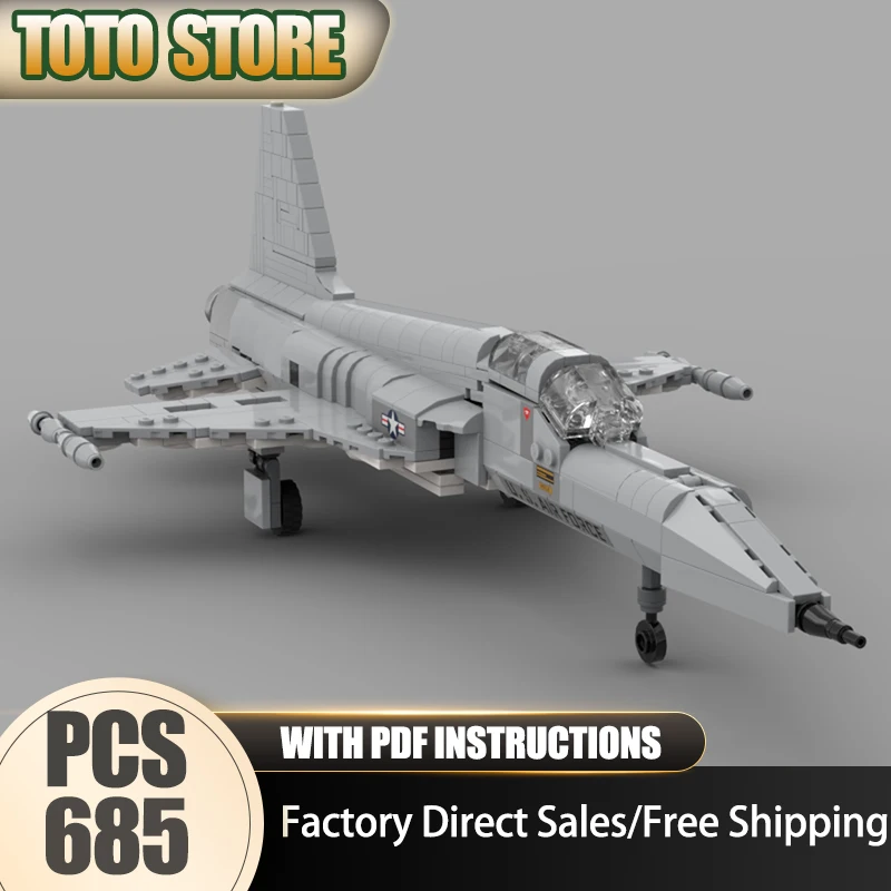 Militär Kämpfer Modell Moc Gebäude Ziegel F-5A Freiheit Kämpfer Modell Technologie Blöcke Weihnachten Set DIY Spielzeug Bau Geschenke Image
