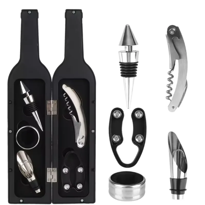 3/5-teiliges Weinöffner-Set aus Edelstahl, multifunktionaler Korkenzieher, Flaschenöffner, Bar- und Küchenzubehör, Hausbar-Werkzeugset