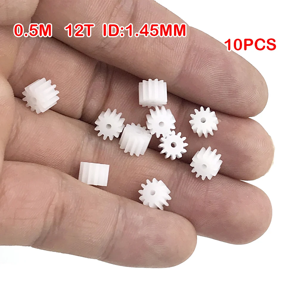 10 pz/lotto 121.5A 0.5M Pignone Modulo 0.5 12 Dente Ingranaggio In Plastica Parti Del Motore Mandrino Ingranaggio Motore Giocattolo Accessori