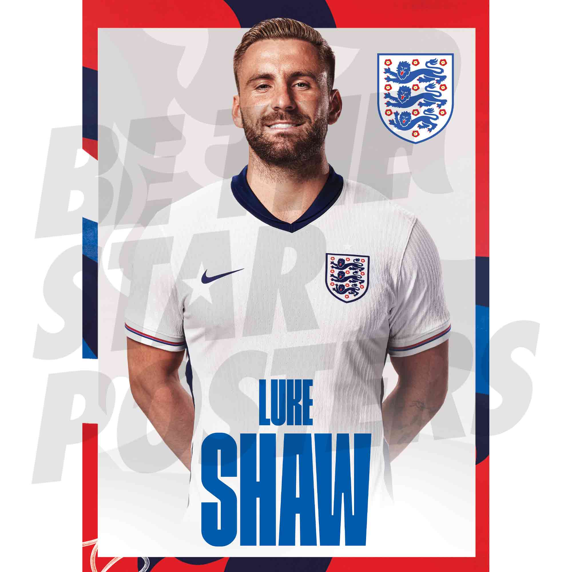 England Luke Shaw Porträtfoto (A3) Image