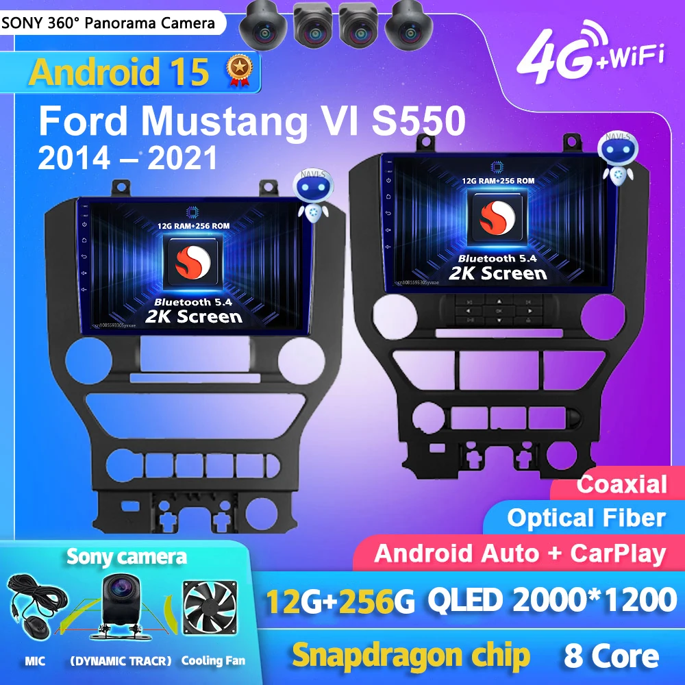 Android 15 Carplay Auto Auto Radio Multimedia BT Player Für Ford Mustang VI S550 2014 - 2021 E53 X5 m5 Autoradio Stereo Kopf Einheit Image