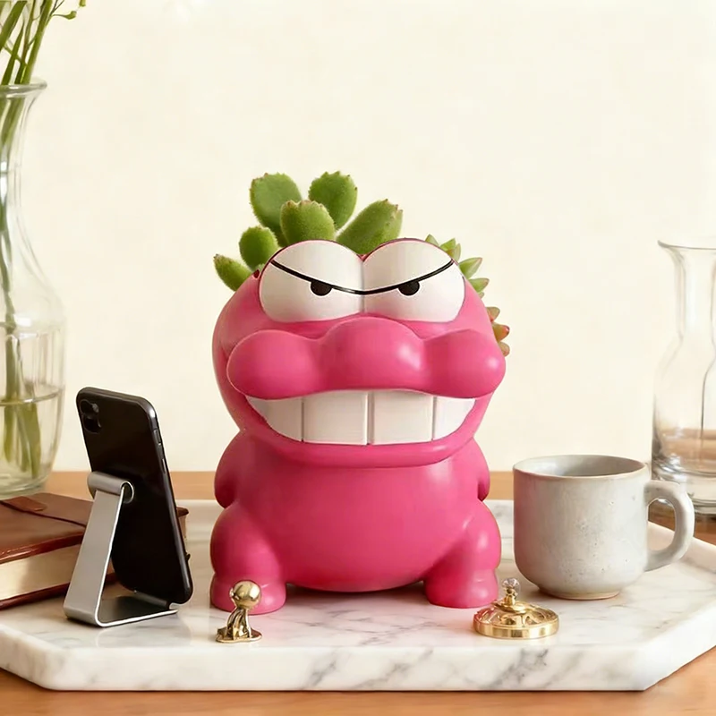 Niedlicher Krokodil-Blumentopf Grüner Pflanzbehälter für Zuhause, Hof und Garten Dekoration Kunstharz-Handwerk Ornament Geschenk Image