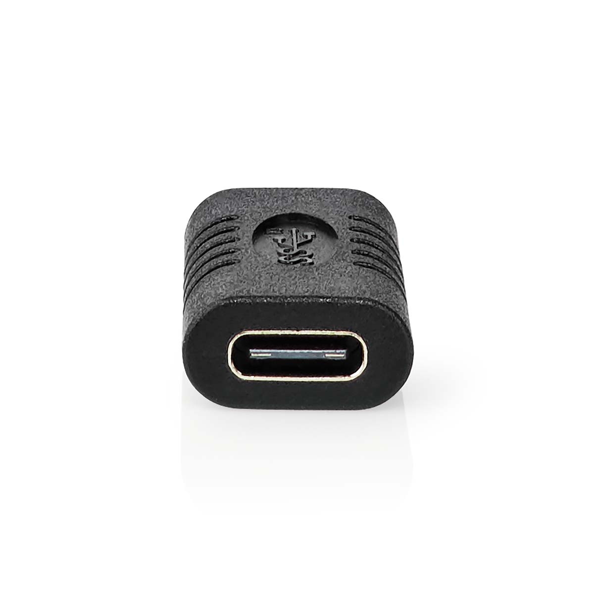 Nedis USB-C Adapter - USB 3.2 Gen 2 - USB-C Buchse - USB-C Buchse - 4K@60Hz - 10 Gbps - Rund - Vernickelt - Schwarz - Box Image
