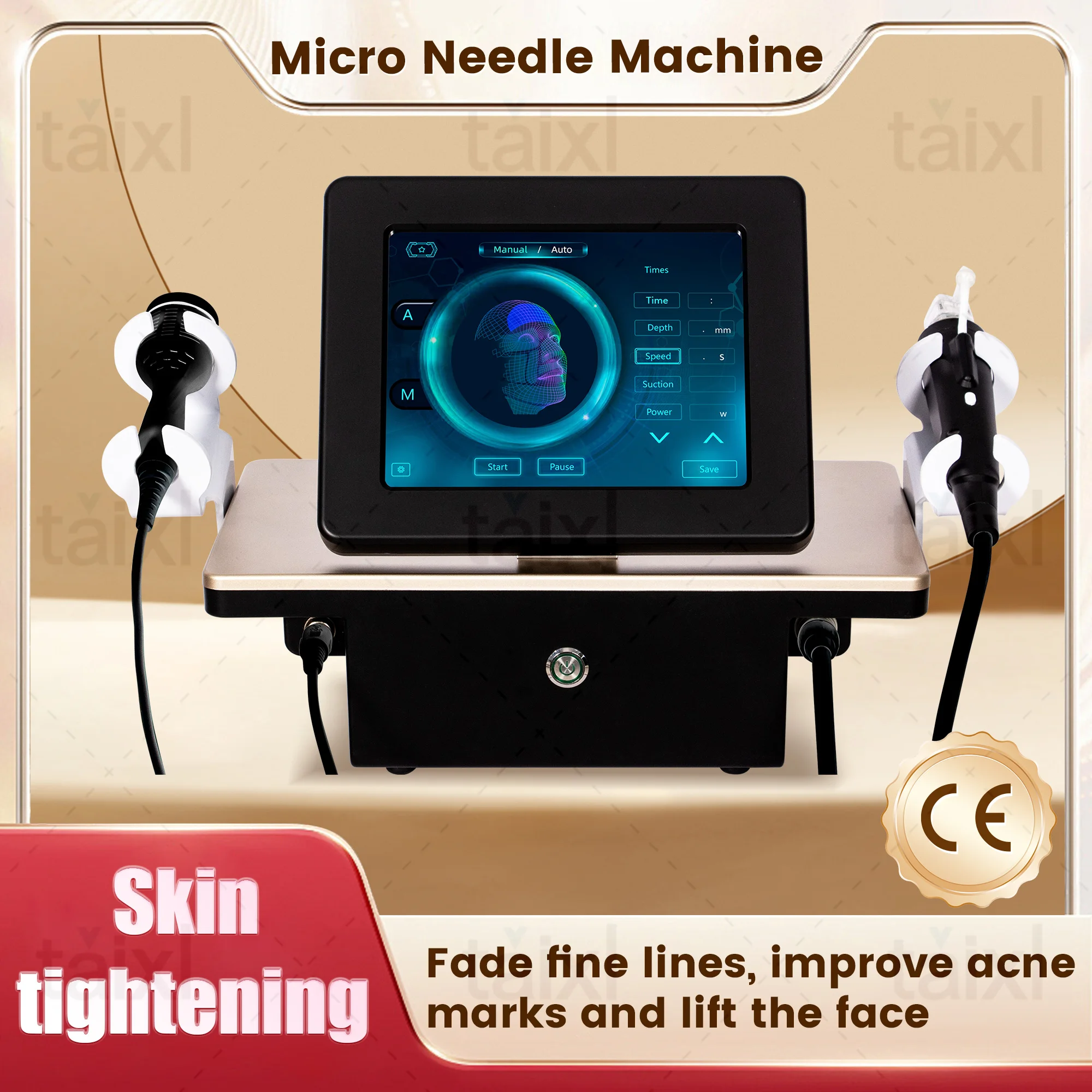 2 In1 Mikronadel-RF-Maschinennadeln, 10 Nadeln, 25 Pins, 64 Pins, Nano-Fraktional-Mikronadel, RF-Hautschönheitsmaschine Image