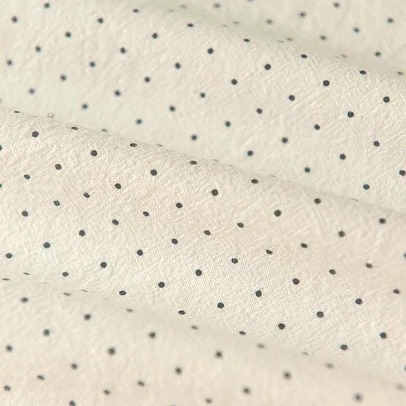 Tessuto di lino e cotone a pois, tessuto semplice, tessuto a pois, tessuto per abiti, tessuto da 1/2 iarda, tessuto per trapuntatura, tessuto di coton