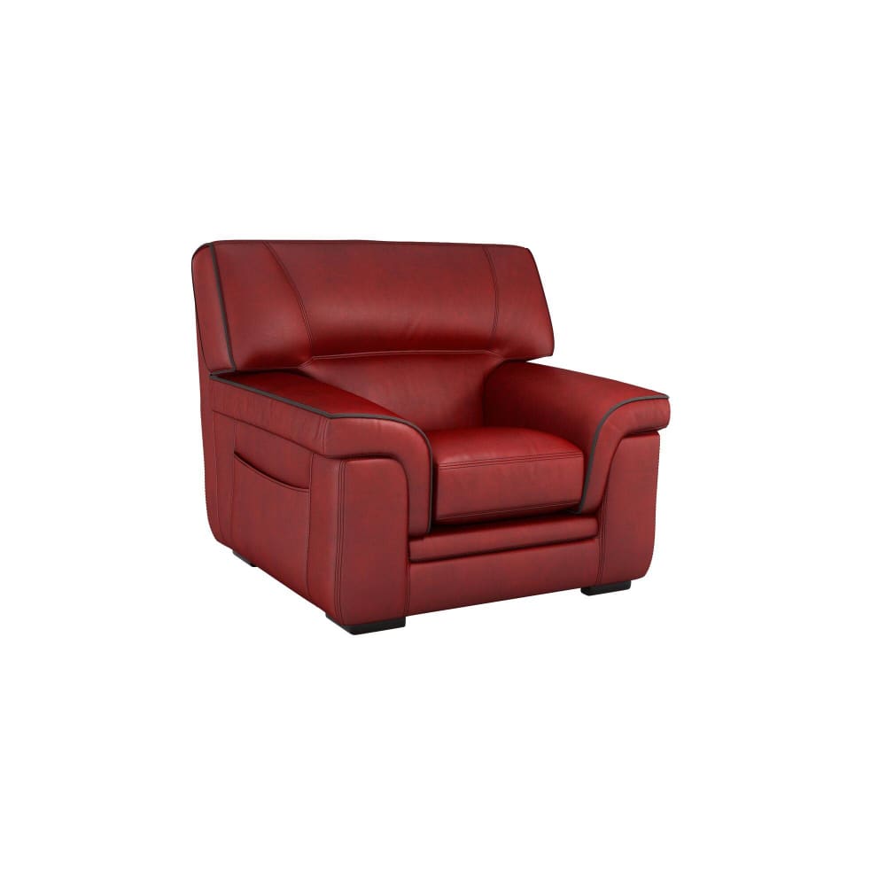 Fauteuil cuir H92 rouge