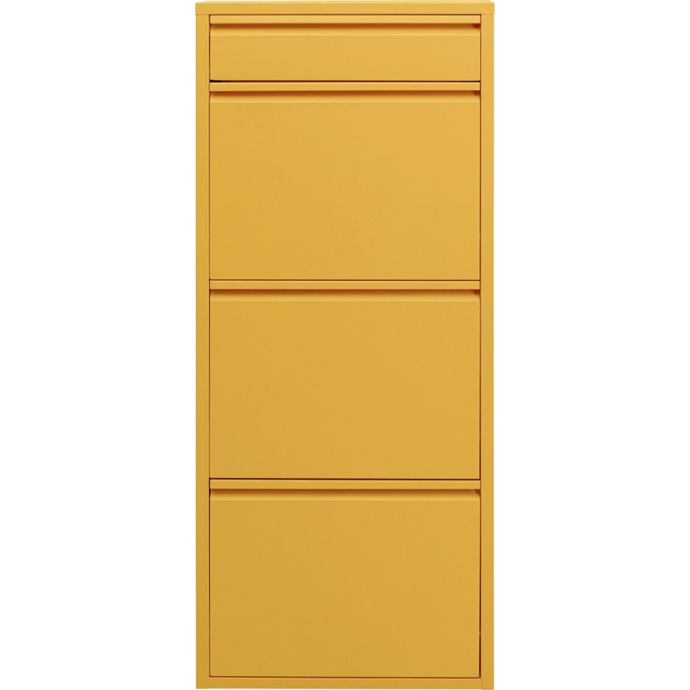Casier à chaussures 4 tiroirs en acier jaune