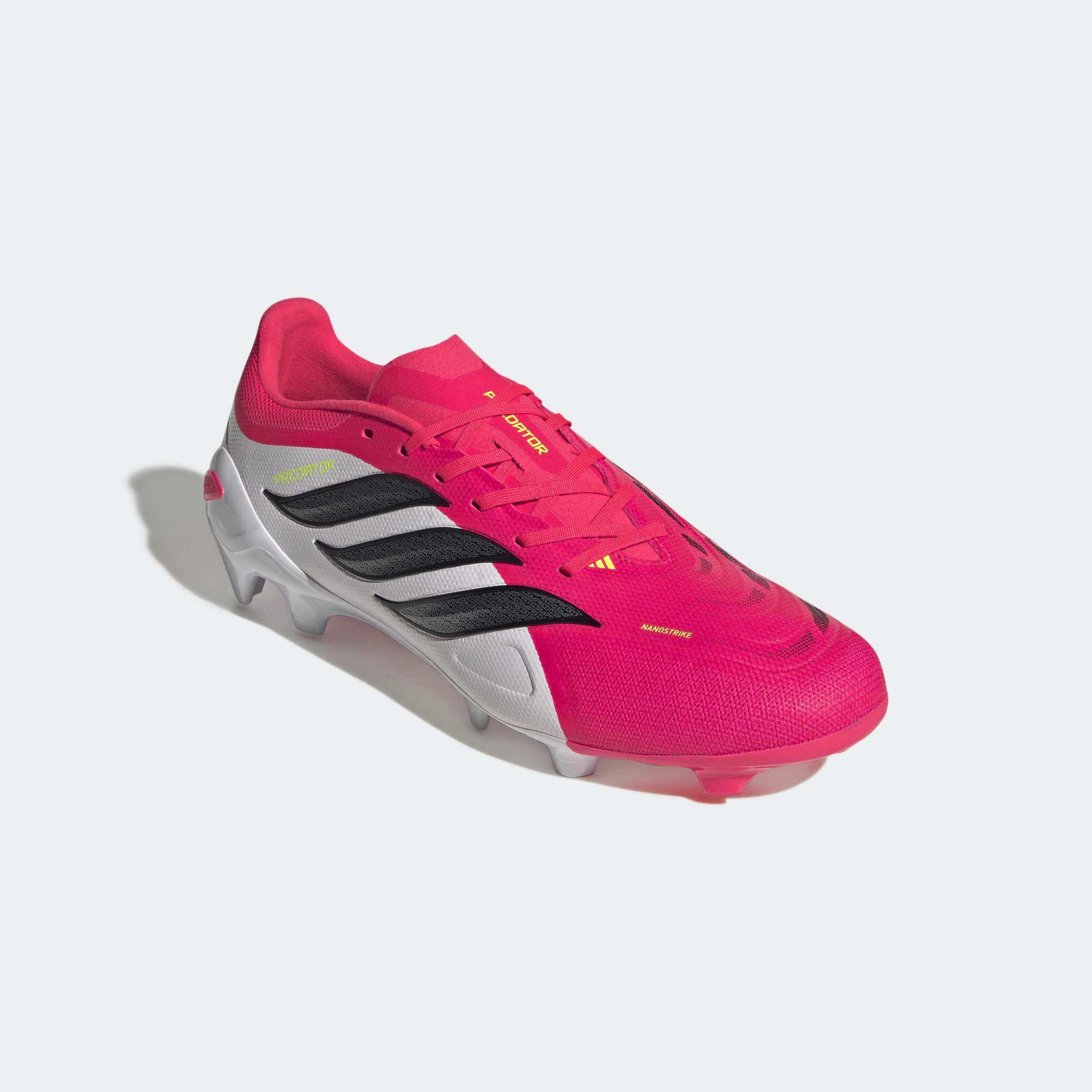 Fußballschuh ADIDAS PERFORMANCE "PREDATOR LEAGUE, FESTE BÖDEN", Gr. 46, lucid rot, core schwarz, ftwr weiß, Synthetik, Textil, Schuhe Fußballschuh, Außensohle für feste Böden