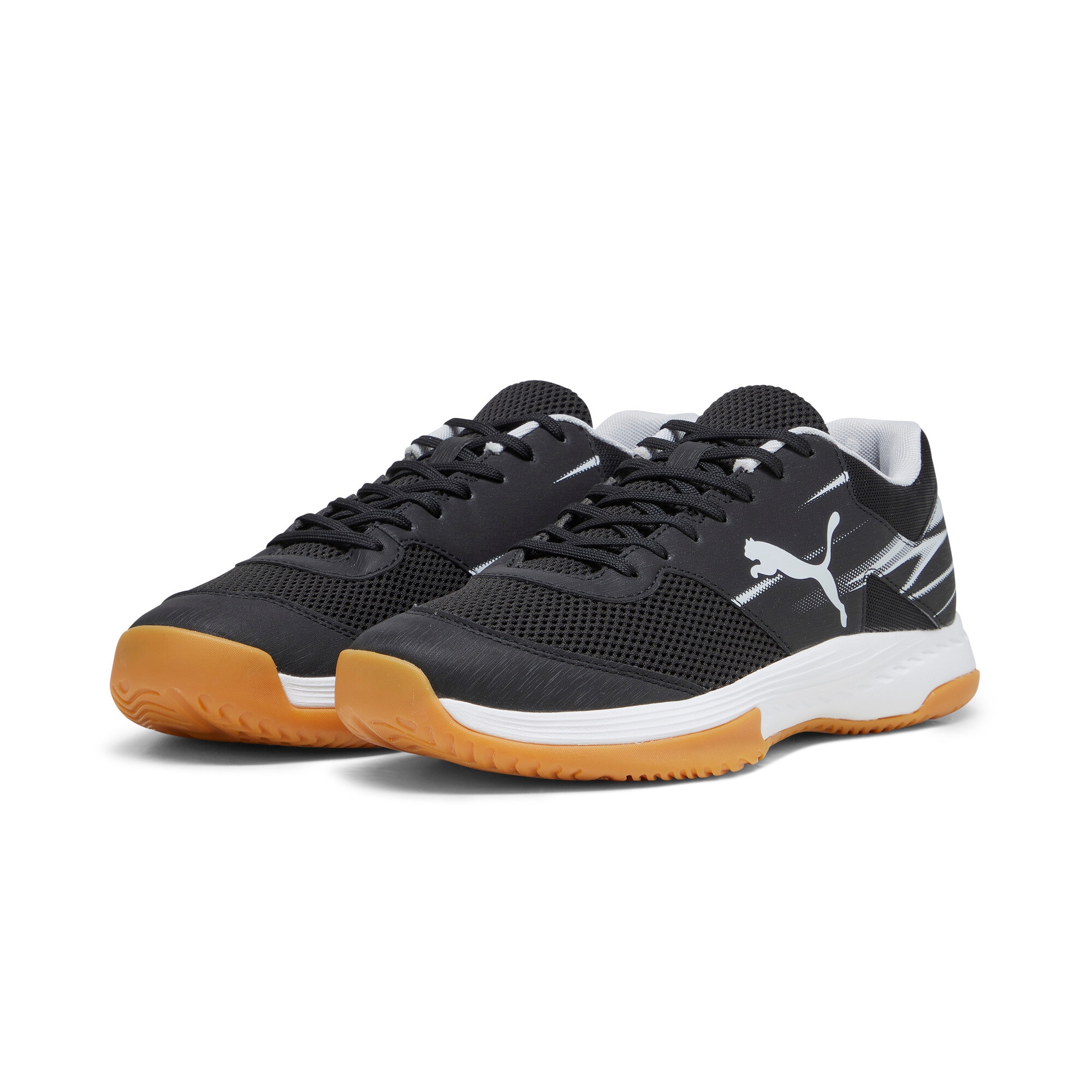Hallenschuh PUMA "VARION II", Damen, Gr. 47, bunt (puma schwarz, cool light gray, gelb blaze, gum), Synthetik, Textil, mehrfarbig, Schuhe Hallenschuh