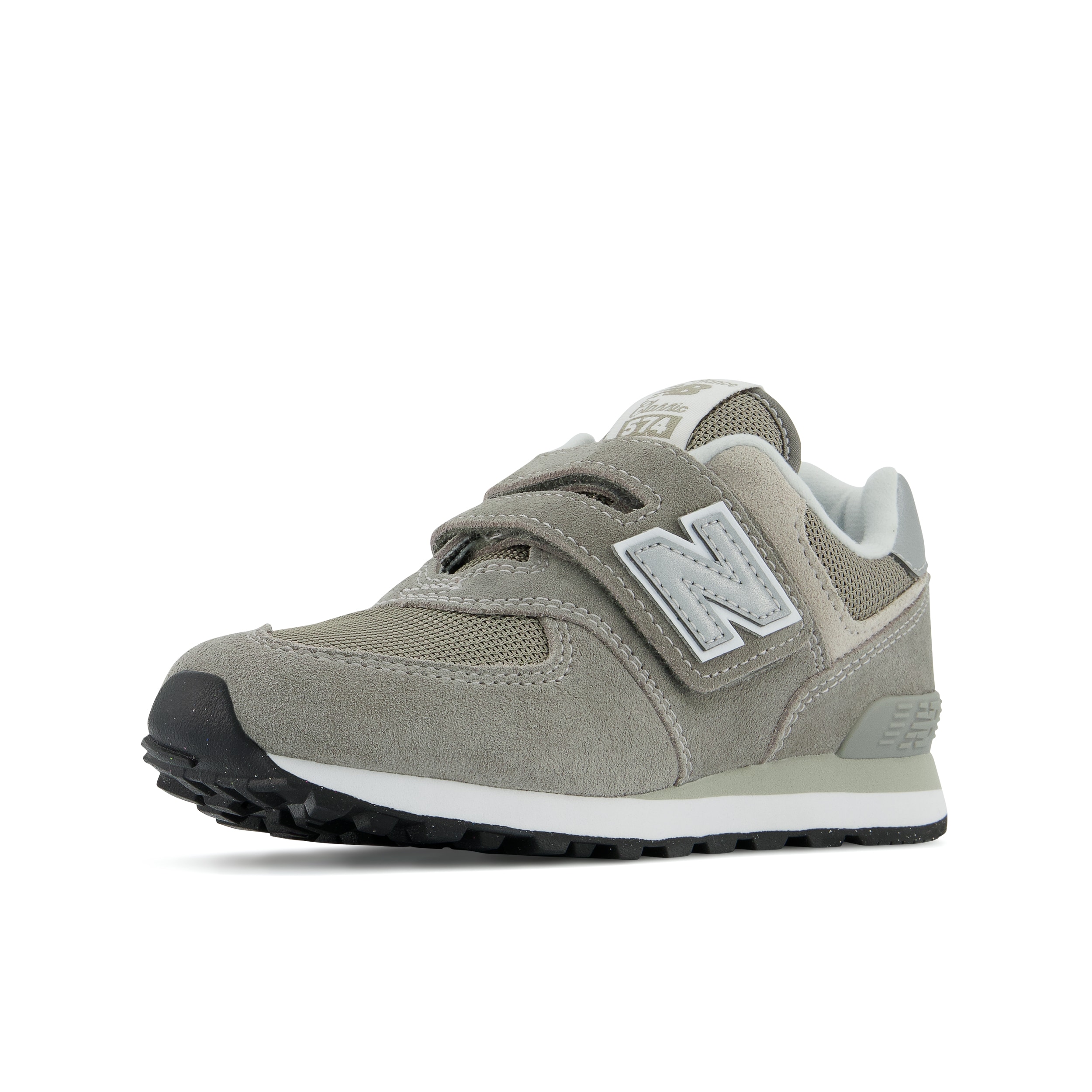 Sneaker NEW BALANCE "574", Damen, Gr. 28, grau, Leder, Synthetik, Textil, Schuhe Sneaker, mit Klettverschluss