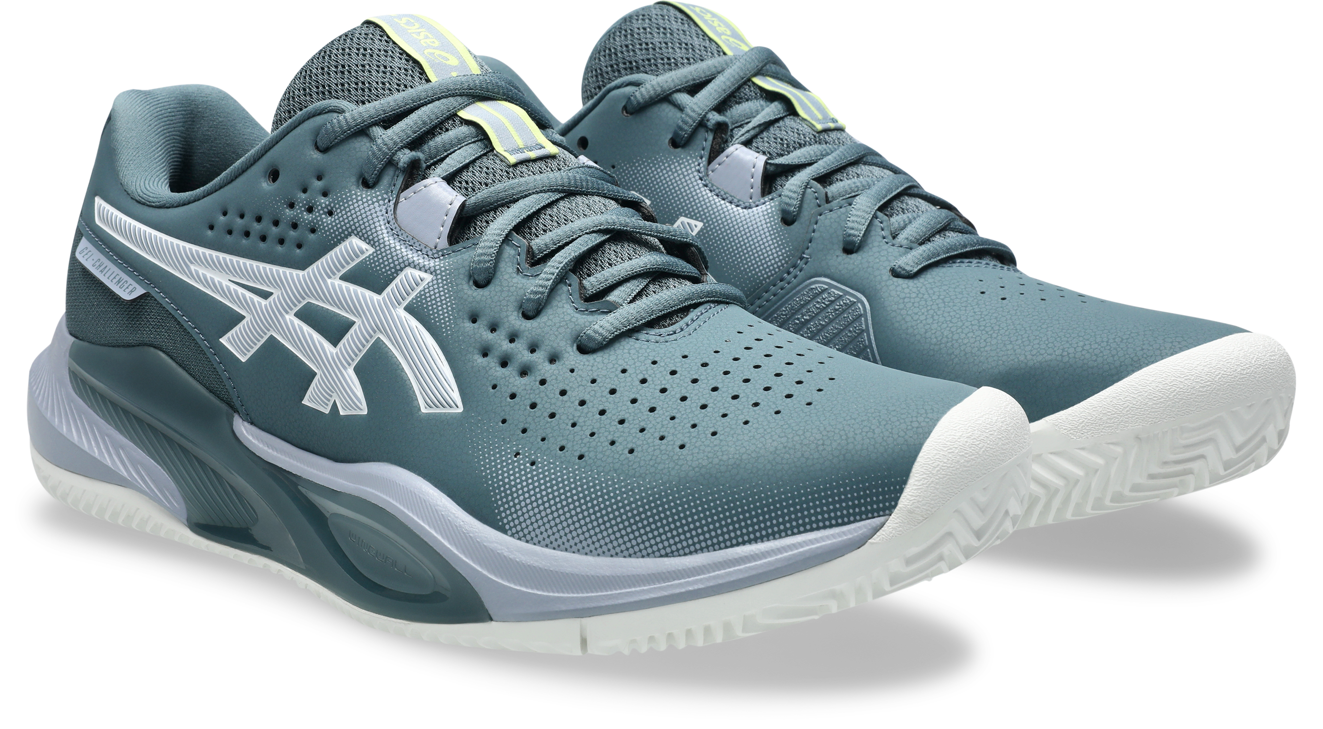 Tennisschuh ASICS "GEL-CHALLENGER 15 CLAY", Damen, Gr. 44,5, ironclad, grau blau, Textil, Schuhe, Sandplatzschuhe für Ascheplätze