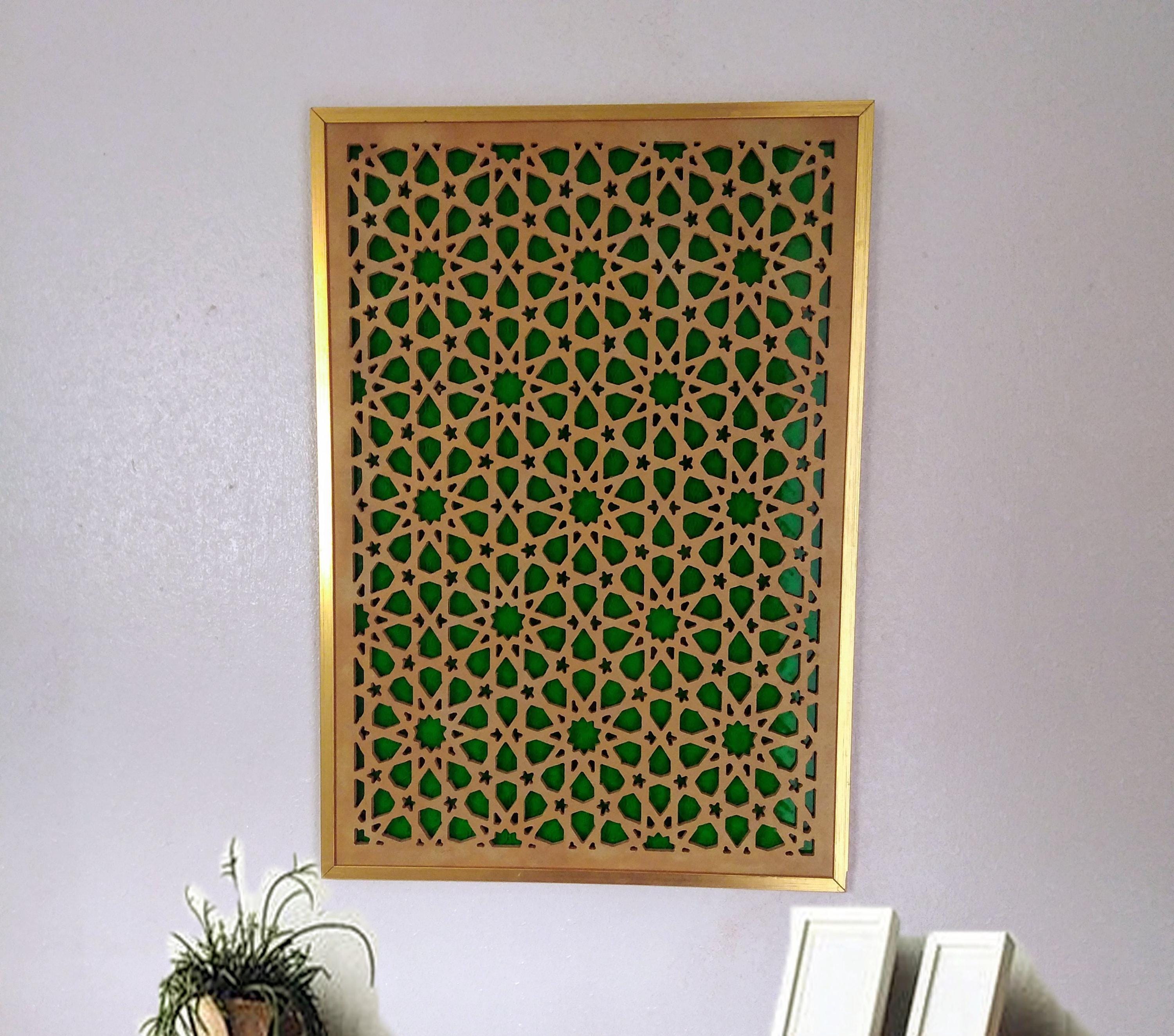 Traditionelle marokkanische Dekorative Paneele, Moderne Holz Wand Kunst Set, Große Geometrische Holz Wand Paneele