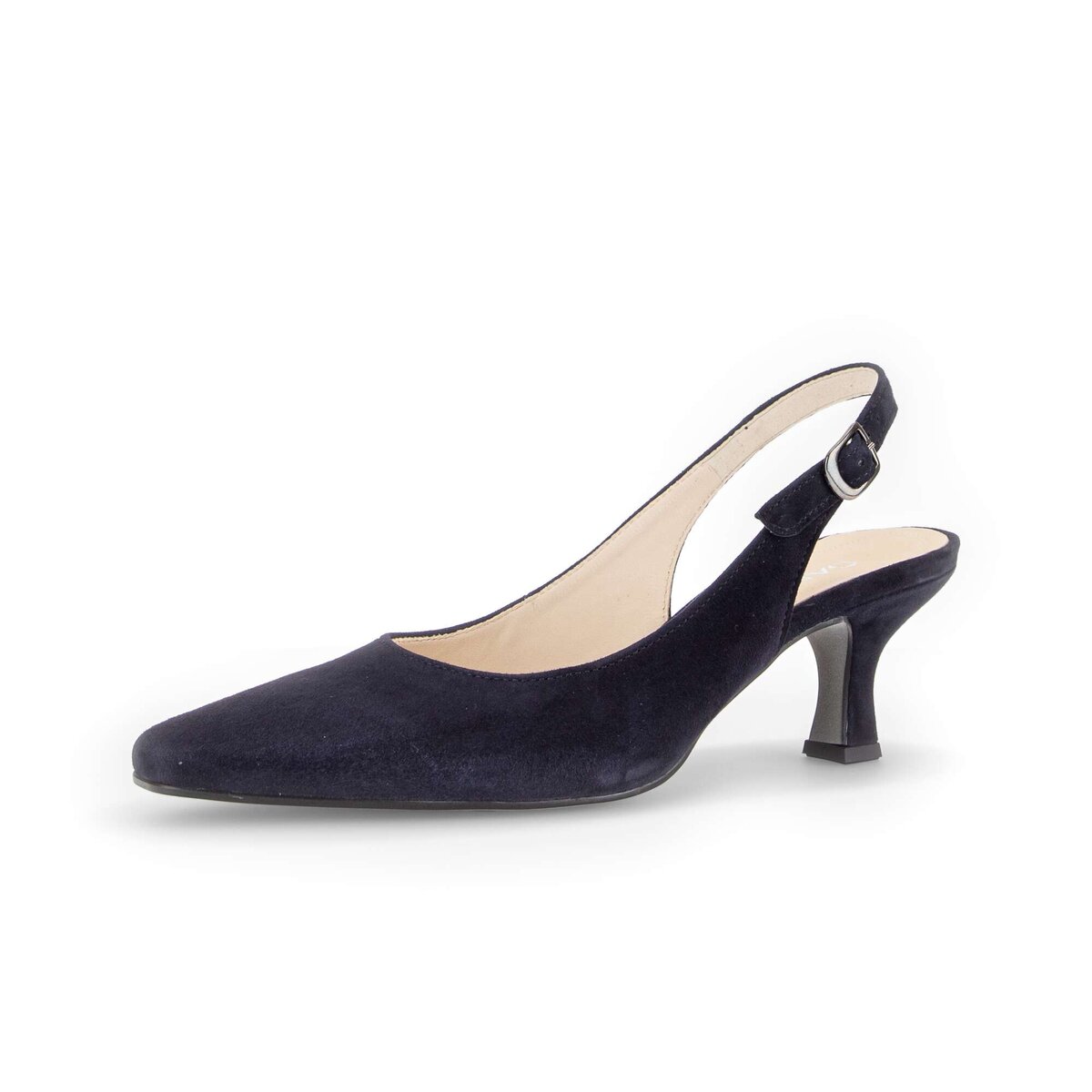 Slingpumps GABOR "Slingpumps Rauleder", Damen, Gr. 39, blau, Schuhe Slingpumps