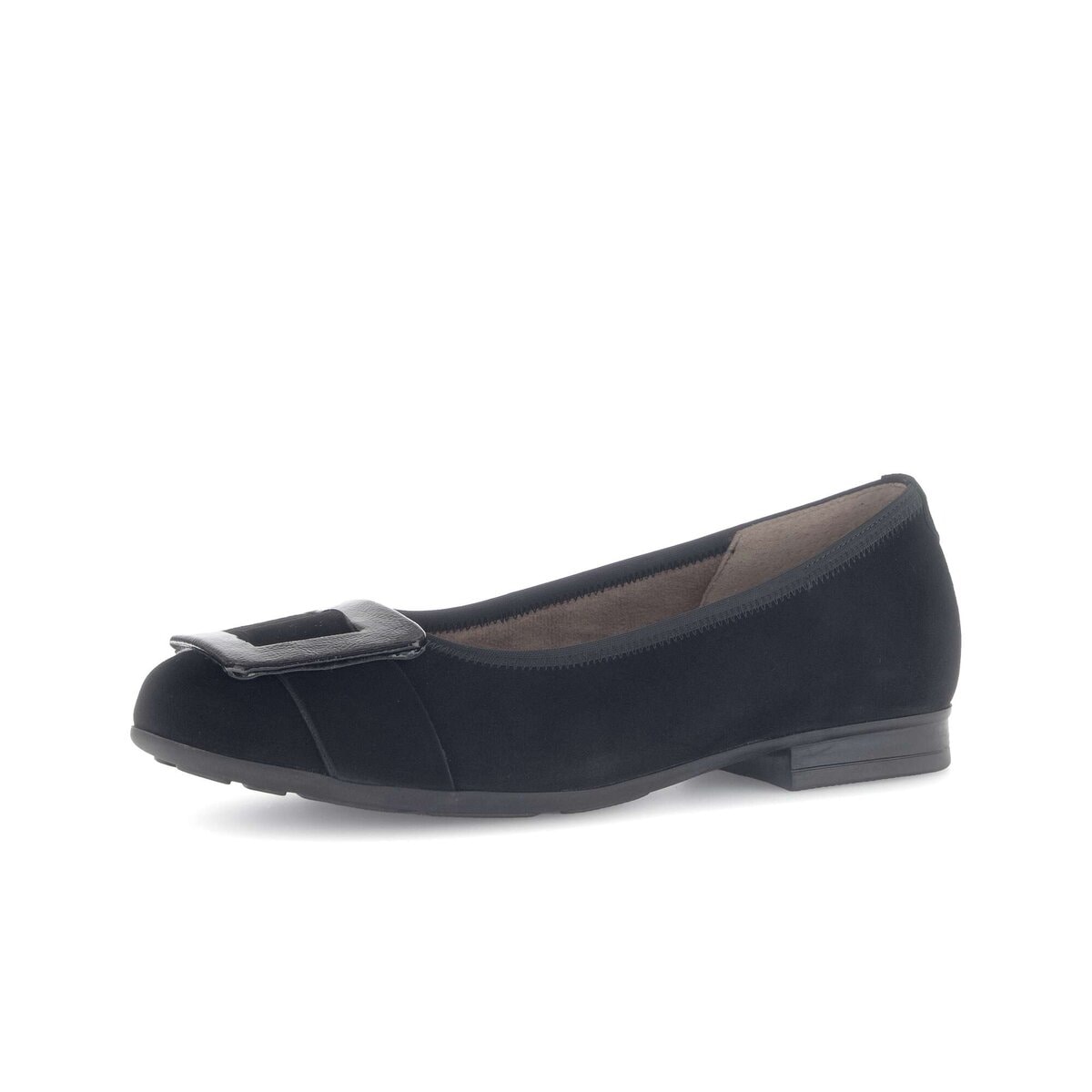 Ballerina GABOR "Eleganter Ballerina Rauleder", Damen, Gr. 39, schwarz, Schuhe Ballerina