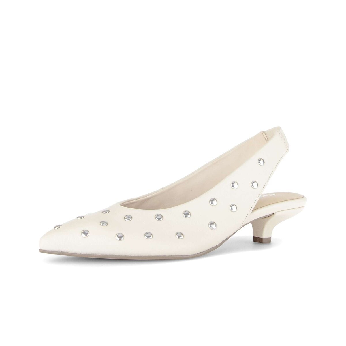 Slingpumps GABOR "Slingpumps Glattleder", Damen, Gr. 40, beige, Schuhe Slingpumps