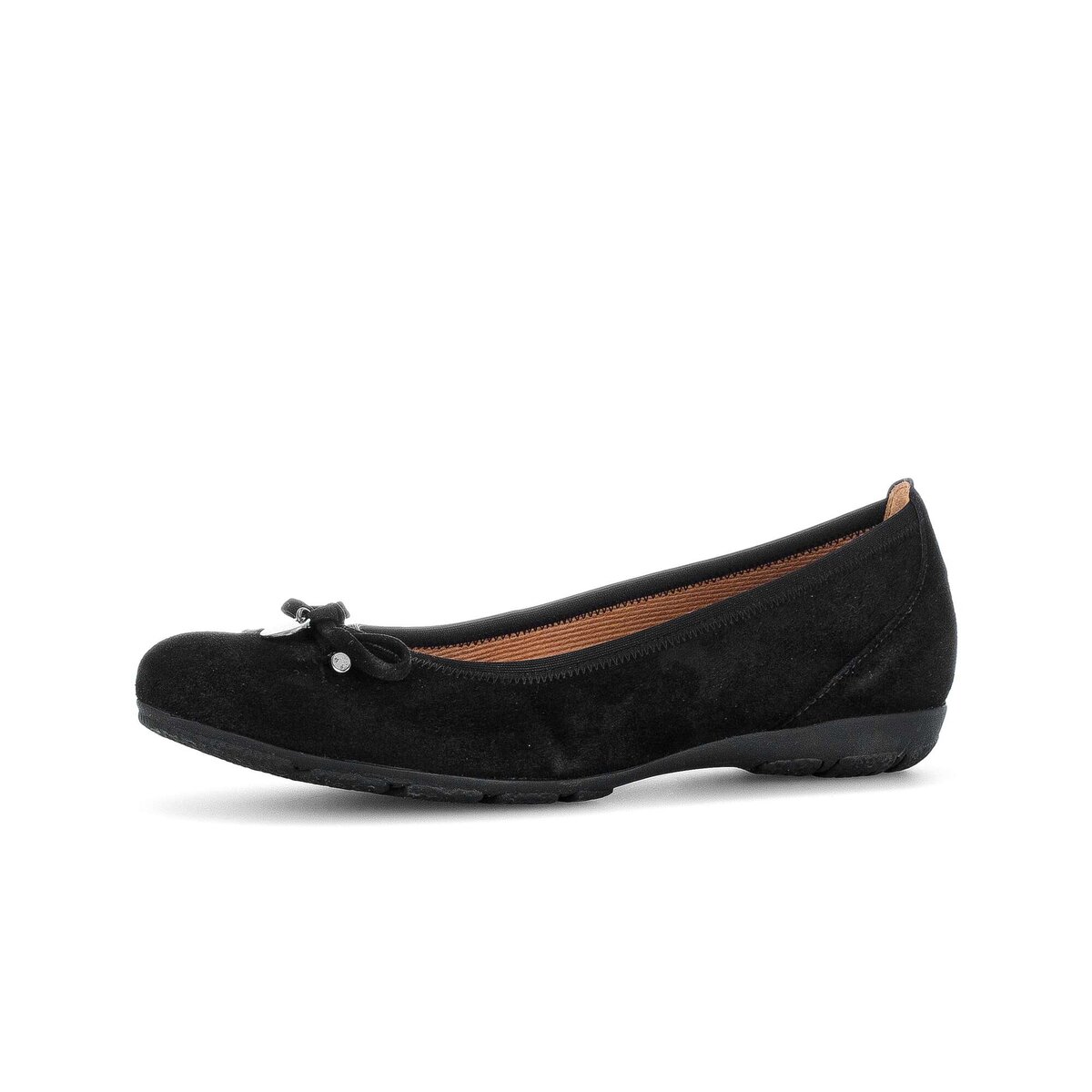 Ballerina GABOR "Sportliche Ballerina Rauleder", Damen, Gr. 35,5, schwarz, Schuhe Ballerina