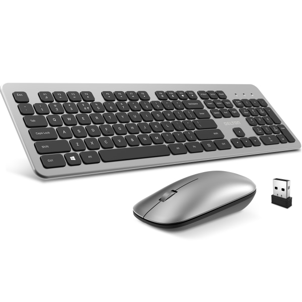 Delton K100 Wireless Computer Keyboard And Mouse Set, Black