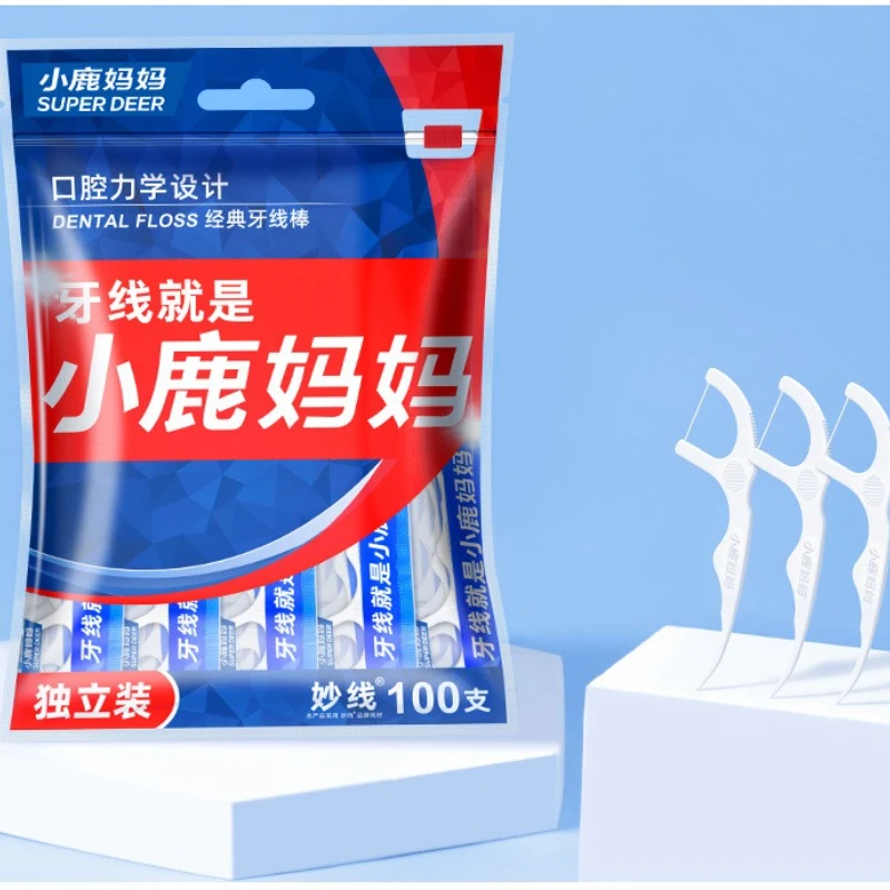 50/100 Stück Einzelverpackung Zahnseide Zahnstocher Tragbare Einweg-Zahnseide Reinigung zwischen den Zähnen für die Mundpflege Image
