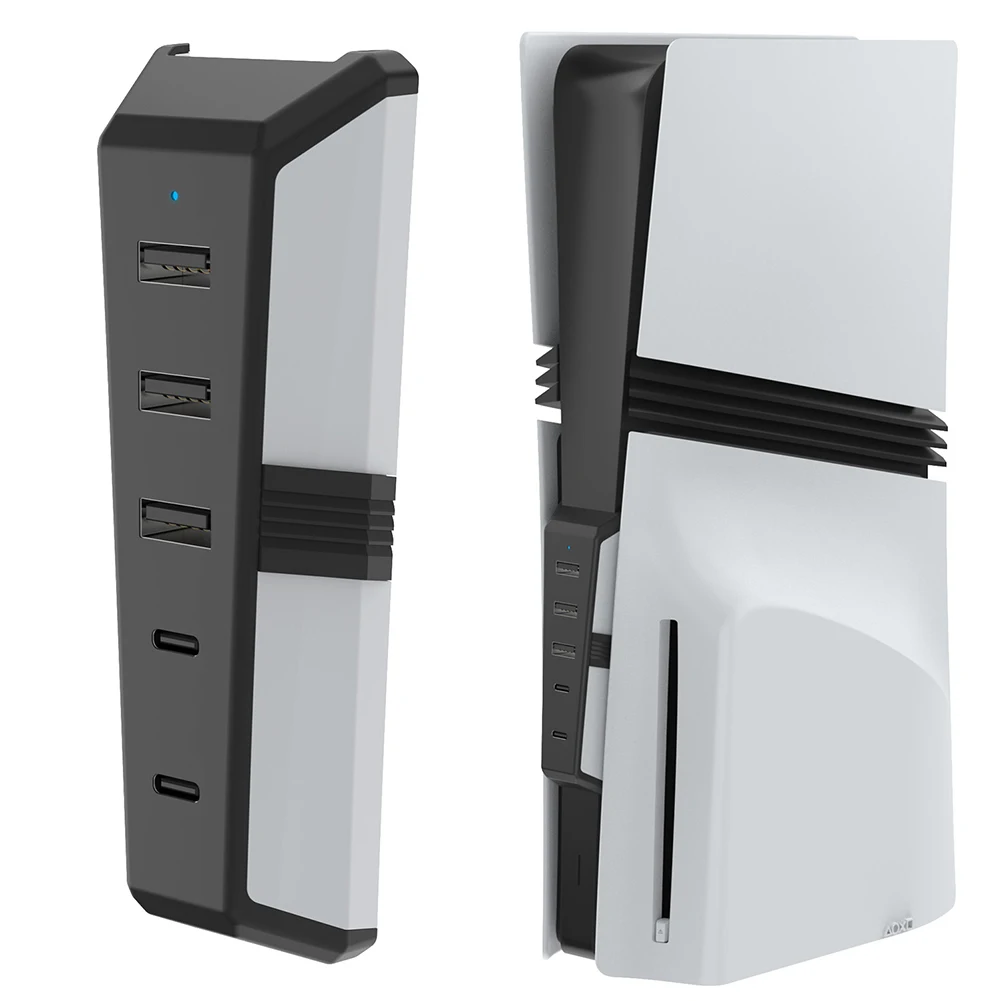 5-in-1-USB-Splitter-Expander-Hub für PlayStation 5 Pro-Konsolenscheibe und digitaler 5-Port-Ladeadapter-Konverter für PS5 Pro Image