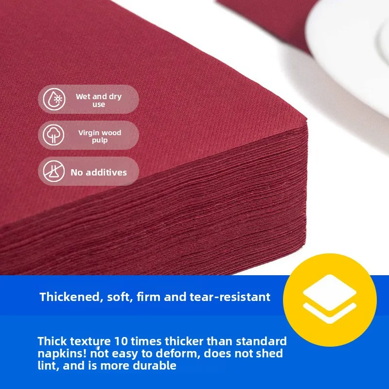 25/50 Stück farbige Servietten, weich, saugfähig, Einweg, für Abendessen, Küche, Party, Hochzeit, Badezimmer, Veranstaltungen, Serviette de Tisch, Mariage Image