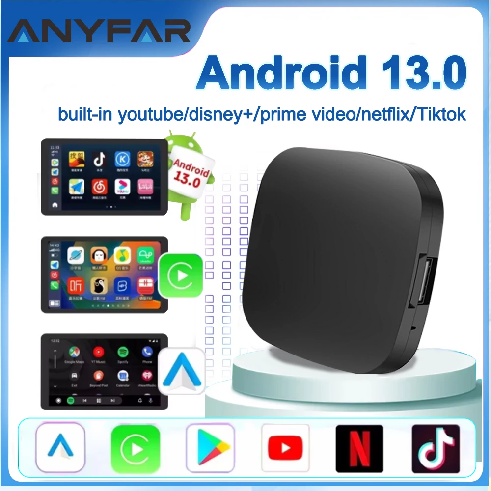 Neue Android13 CarPlay Boxi Ai Box Unterstützt Netflix YouTube Google Store Kabelloses Carplay Android Auto Adapter für OEM Kabelgebundenes CarPlay Image