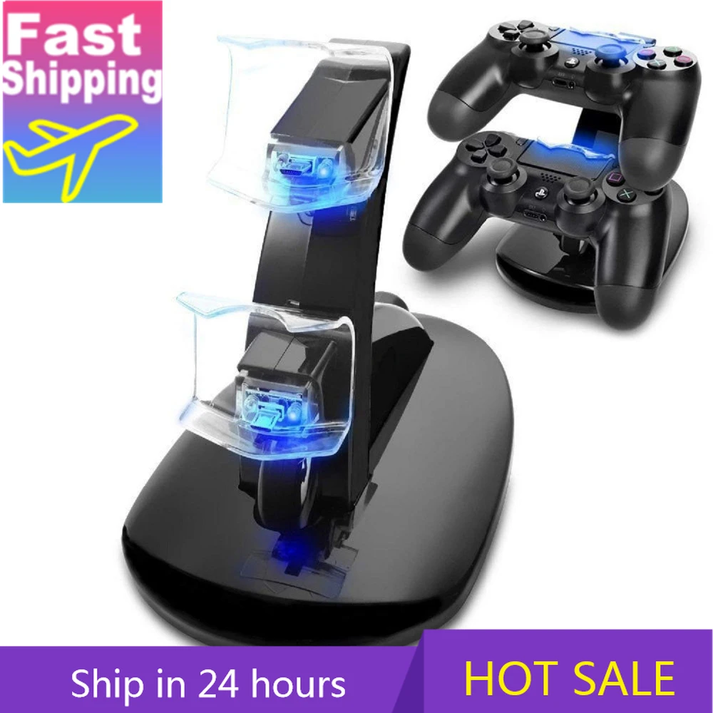 Controller Ladegerät Dock LED Dual USB PS4 Ladestation Station Cradle für Sony Playstation 4, PS4/PS4 Pro/PS4 Slim Controller Image