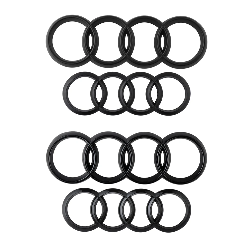 ABS 4-Ring-Logo Autohaube vorne Motorhaube Grill hinten Emblem Aufkleber für Audi Sline RS RS3 RS4 RS5 RS6 S1 S6 A1 A2 A3 A4 A4L P 8V 8L Image