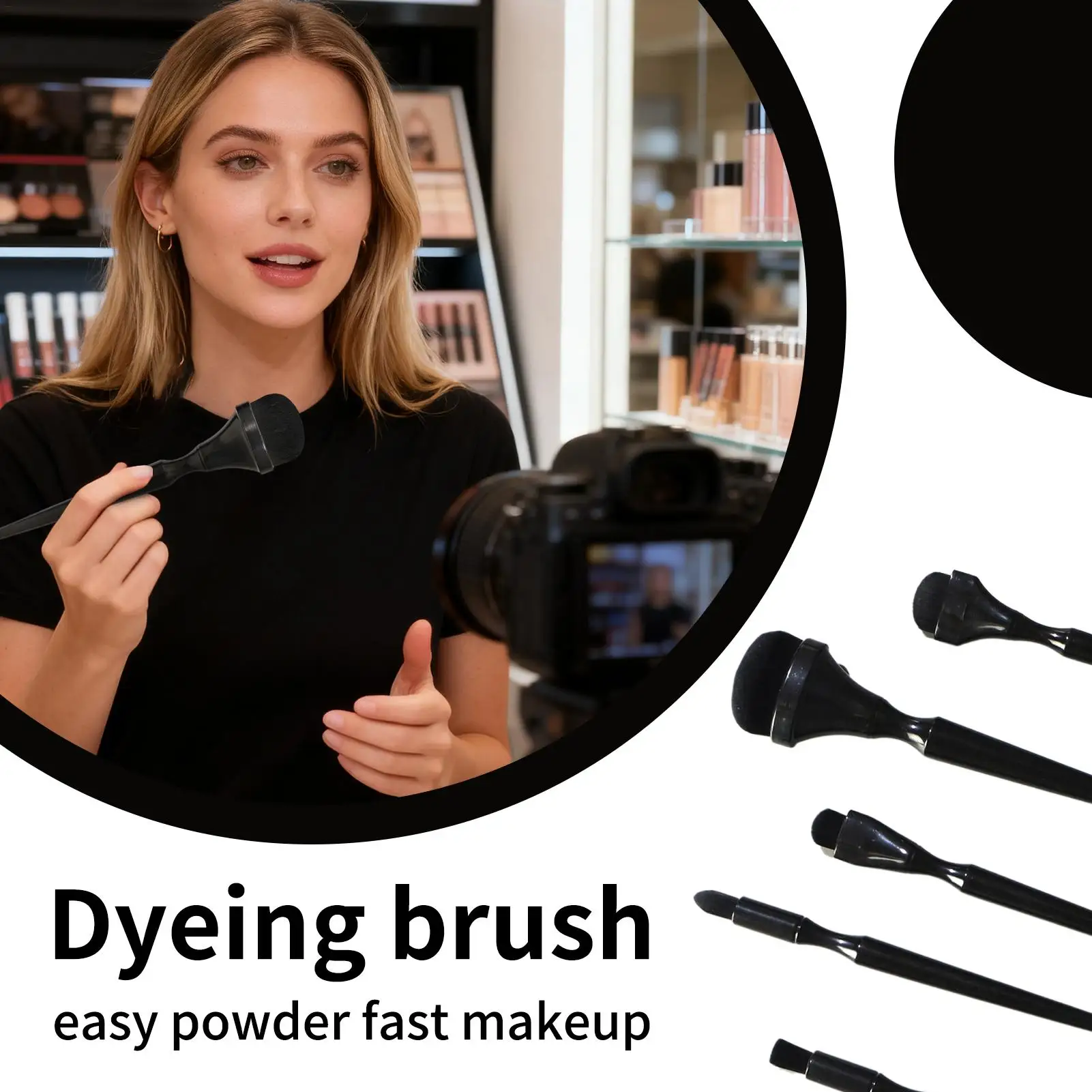 Holzkohle-Mischpinsel, 5 Stück, Tuschemalpinsel, Künstlerbedarf für Studenten, Lehrer, professionelle Künstler, Hobbyisten Image