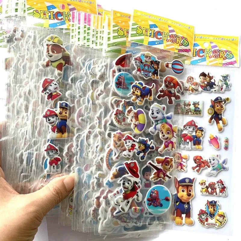12 pezzi/set adesivi per bambini adesivi gonfi per bambini compleanno Natale regalo di Capodanno per ragazza ragazzo adesivi per cartoni animati scrapbooking