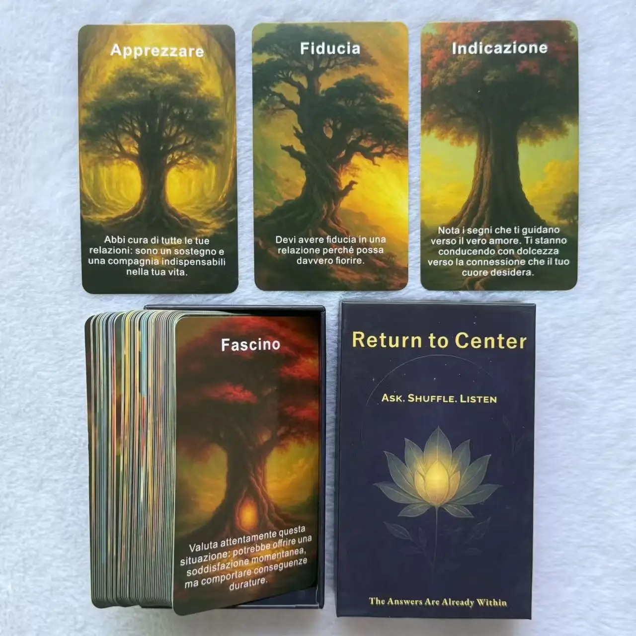 Italienische Orakelkarten, 56 Waldthema-Orakelkarten, Selbstentdeckung und Medition, Kartenspiele, 12 x 7 cm, 14 +, Tarotkarten