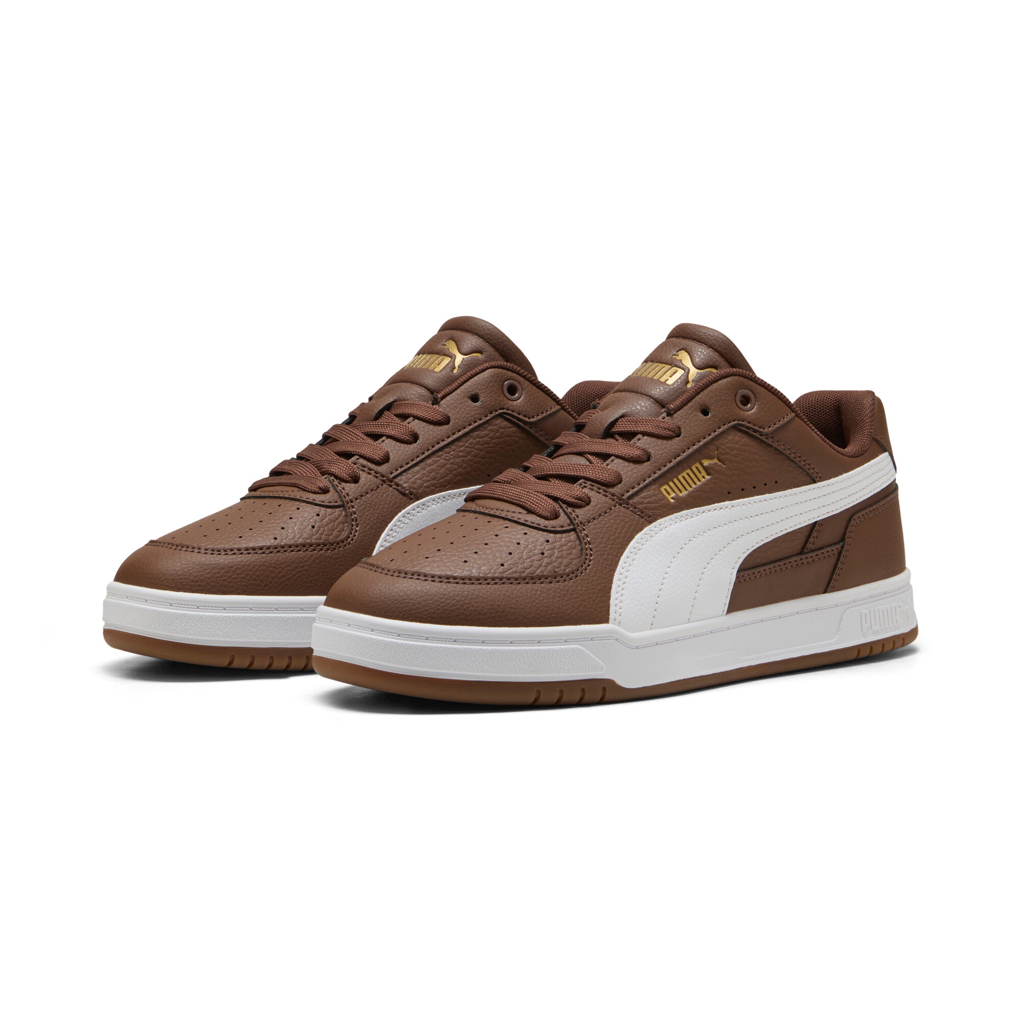 Sneaker PUMA "CAVEN III", Damen, Gr. 40, chestnut braun, puma weiß, gold, mehrfarbig, Schuhe Sneaker