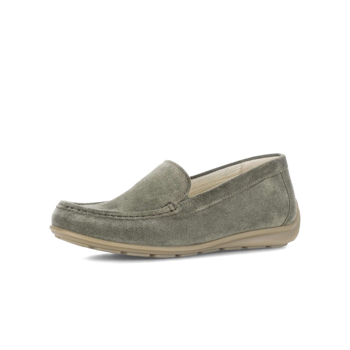 Mokassin GABOR "Mokassin Rauleder", Damen, Gr. 42, grün, Schuhe Mokassin