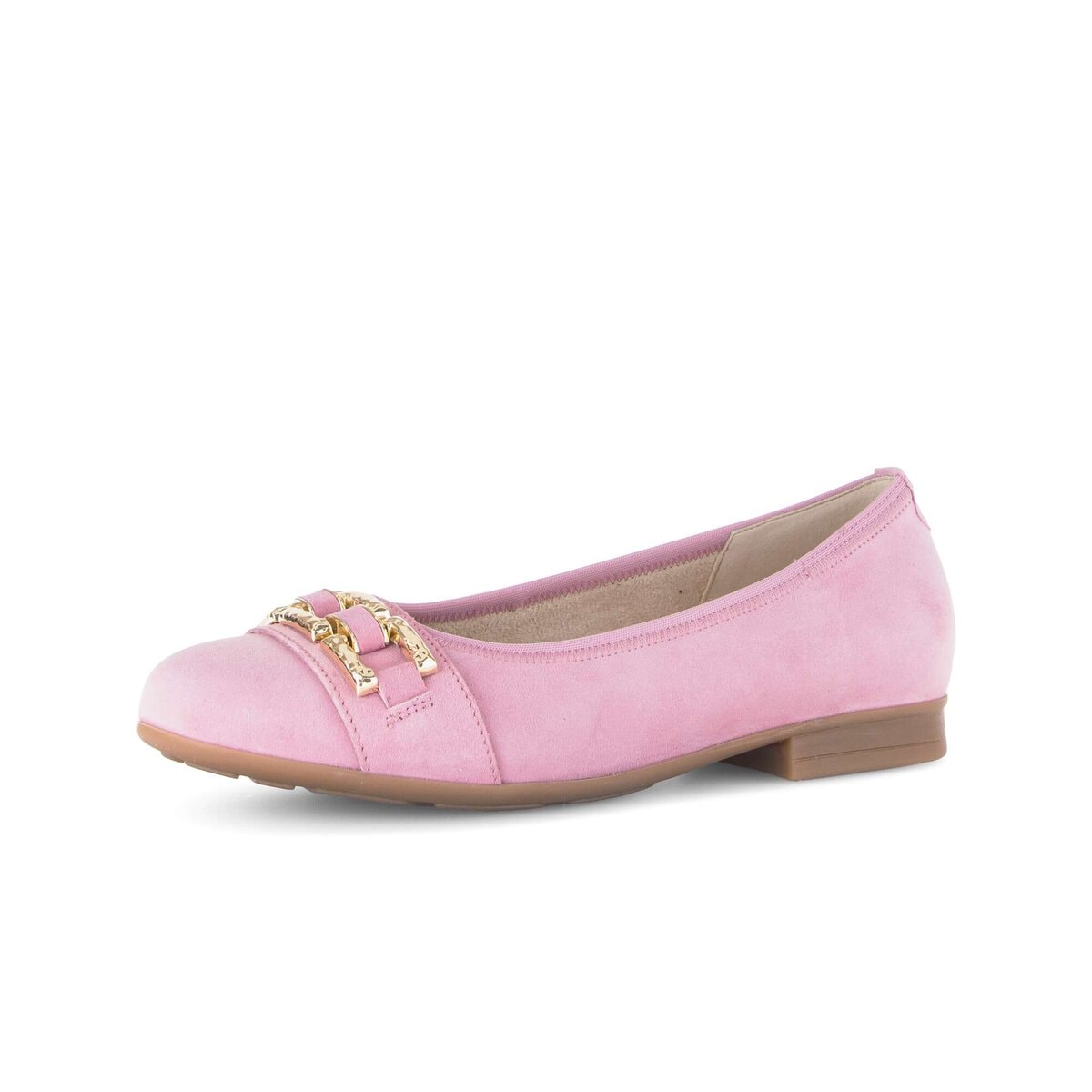 Ballerina GABOR "Eleganter Ballerina Rauleder", Damen, Gr. 38,5, rosa, Schuhe Ballerina