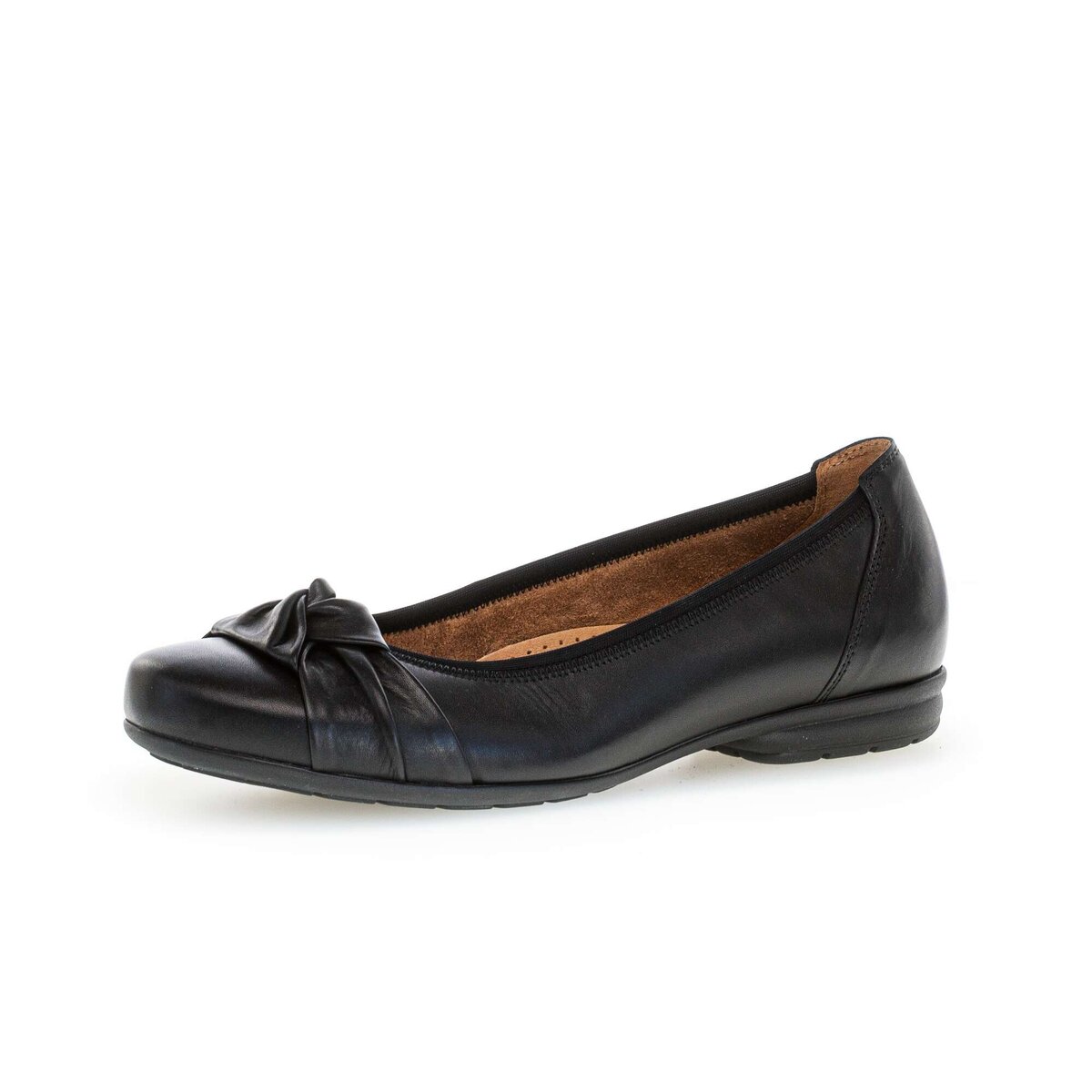 Ballerina GABOR "Sportliche Ballerina Glattleder", Damen, Gr. 42,5, schwarz, Schuhe Ballerina