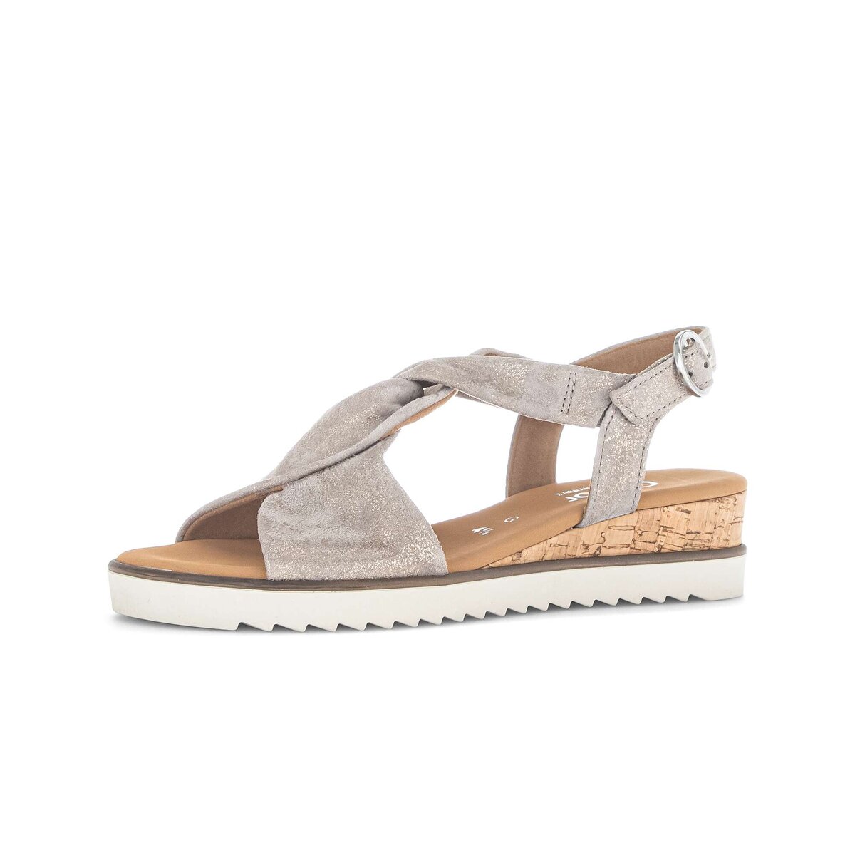Keilsandalette GABOR "Keilsandalette Effektleder", Damen, Gr. 35, beige, Schuhe