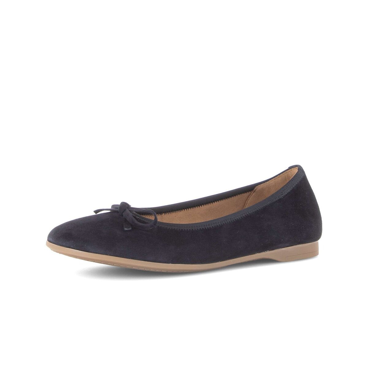 Ballerina GABOR "Eleganter Ballerina Rauleder", Damen, Gr. 37, blau, Schuhe Ballerina