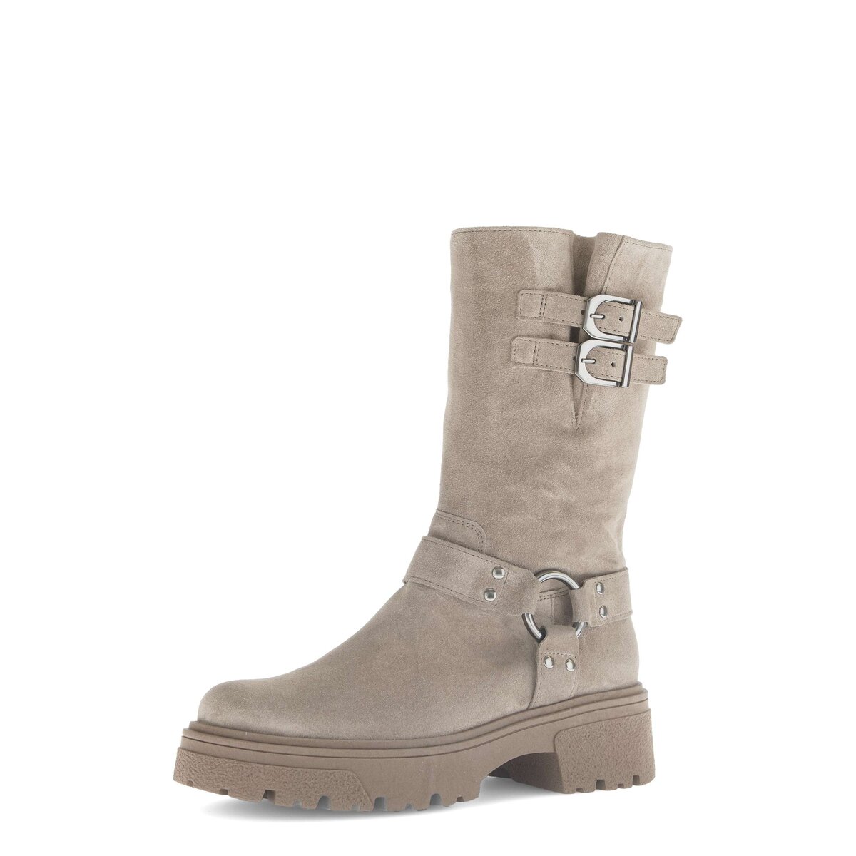Bikerboots GABOR "Biker Boots Rauleder", Damen, Gr. 42, beige, Schuhe Bikerboots