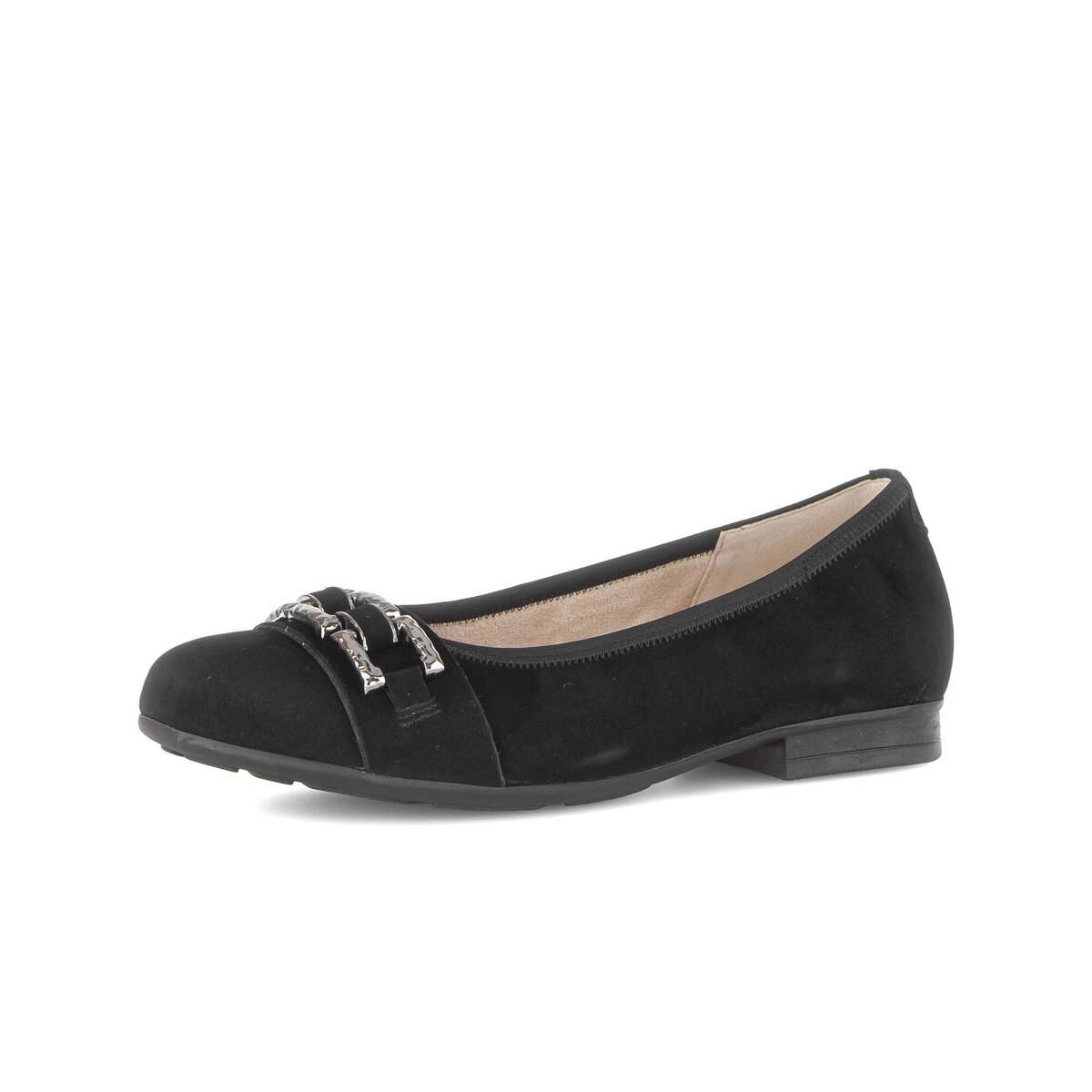 Ballerina GABOR "Eleganter Ballerina Rauleder", Damen, Gr. 37, schwarz, Schuhe Ballerina