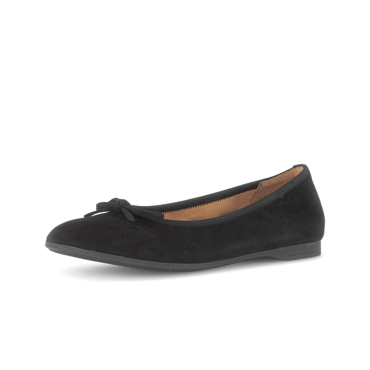 Ballerina GABOR "Eleganter Ballerina Rauleder", Damen, Gr. 38, schwarz, Schuhe Ballerina