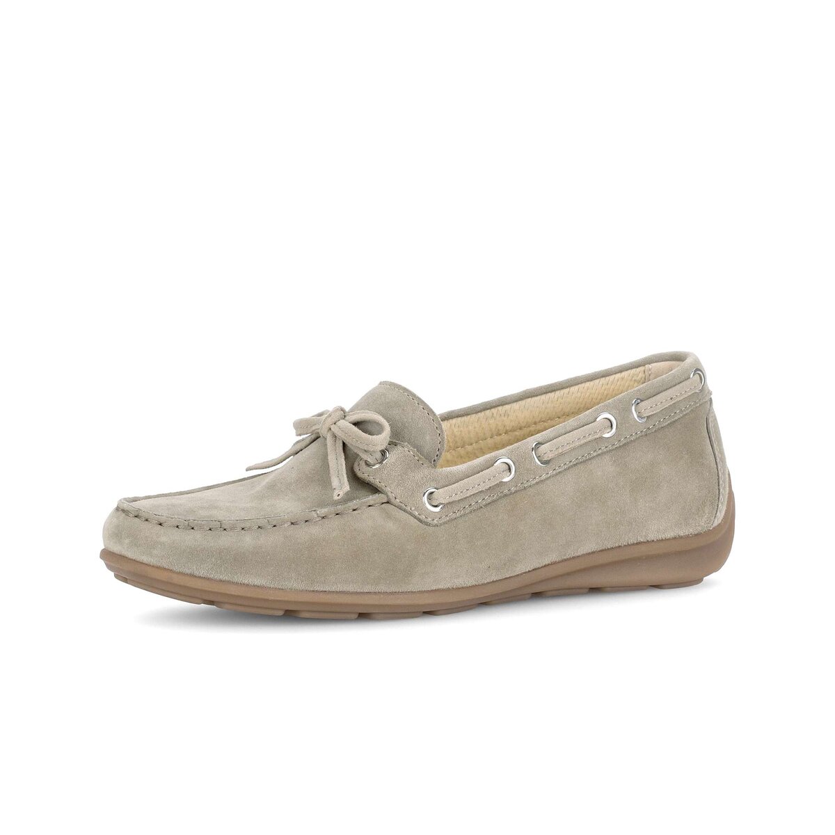 Mokassin GABOR "Mokassin Rauleder", Damen, Gr. 38,5, grün, Schuhe Mokassin