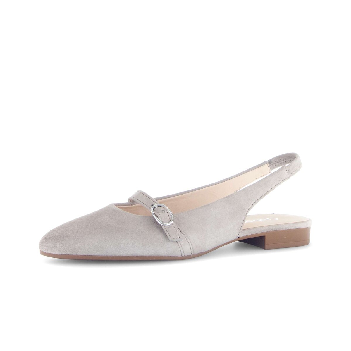 Slingpumps GABOR "Slingpumps Rauleder", Damen, Gr. 38, grau, Schuhe Slingpumps