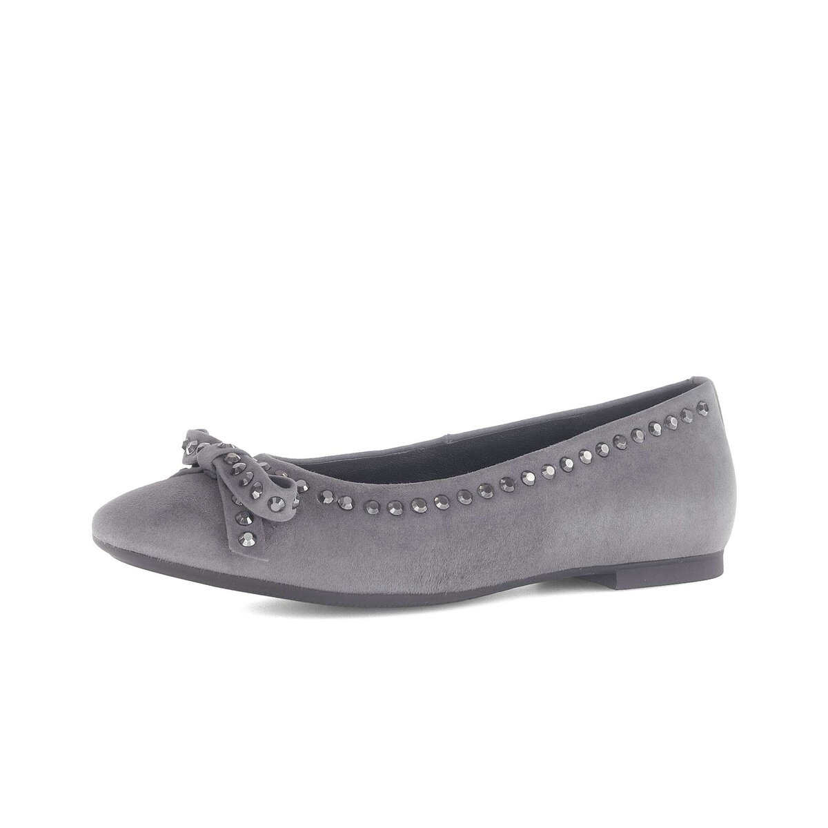 Ballerina GABOR "Eleganter Ballerina Rauleder", Damen, Gr. 37,5, grau, Schuhe Ballerina
